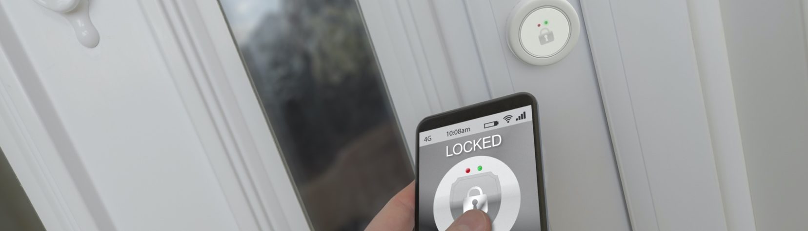 mobile device locking a door